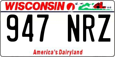 WI license plate 947NRZ