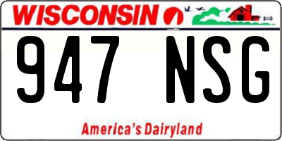 WI license plate 947NSG