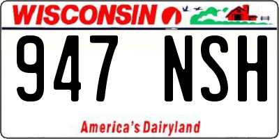 WI license plate 947NSH