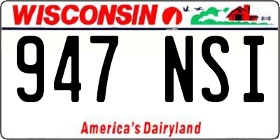 WI license plate 947NSI