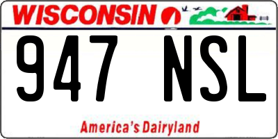 WI license plate 947NSL
