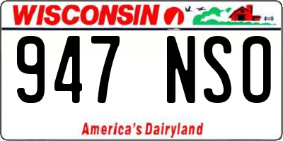 WI license plate 947NSO