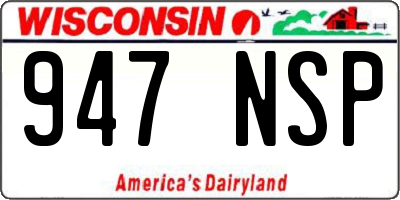 WI license plate 947NSP