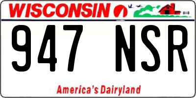 WI license plate 947NSR