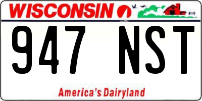WI license plate 947NST