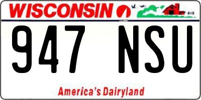 WI license plate 947NSU