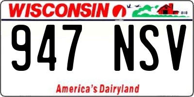 WI license plate 947NSV