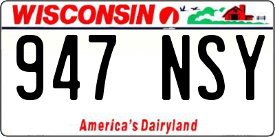 WI license plate 947NSY