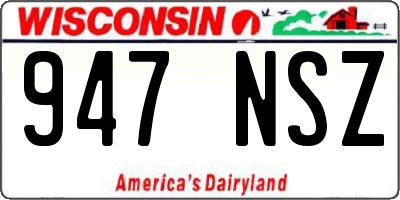 WI license plate 947NSZ