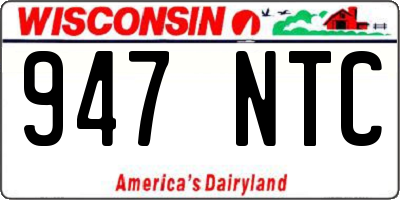 WI license plate 947NTC