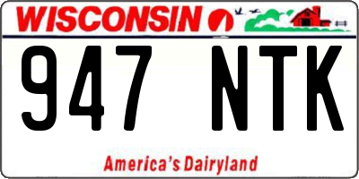WI license plate 947NTK