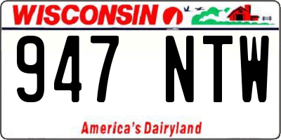 WI license plate 947NTW