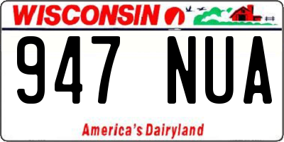 WI license plate 947NUA