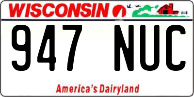 WI license plate 947NUC