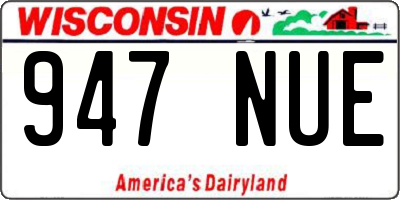 WI license plate 947NUE