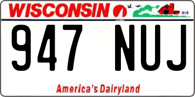 WI license plate 947NUJ