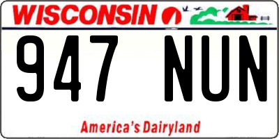 WI license plate 947NUN
