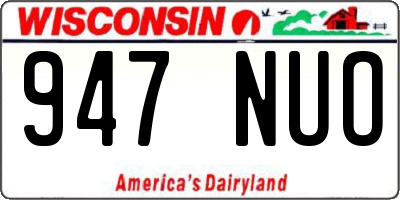 WI license plate 947NUO