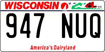 WI license plate 947NUQ