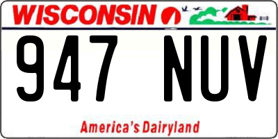 WI license plate 947NUV