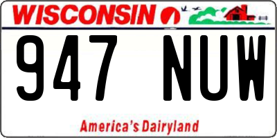 WI license plate 947NUW