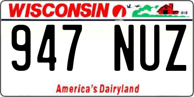 WI license plate 947NUZ