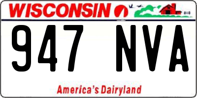 WI license plate 947NVA