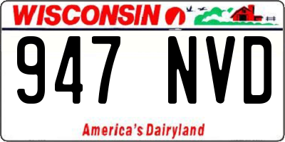WI license plate 947NVD