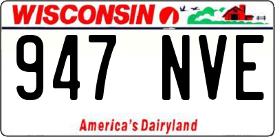 WI license plate 947NVE