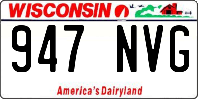 WI license plate 947NVG