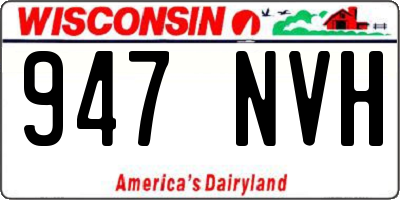 WI license plate 947NVH