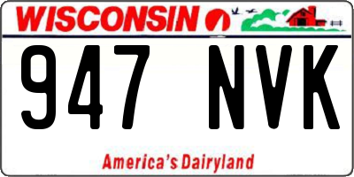 WI license plate 947NVK