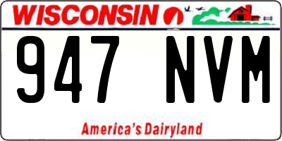 WI license plate 947NVM