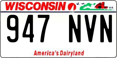 WI license plate 947NVN