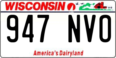 WI license plate 947NVO