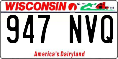 WI license plate 947NVQ