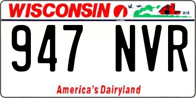 WI license plate 947NVR