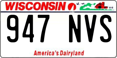 WI license plate 947NVS