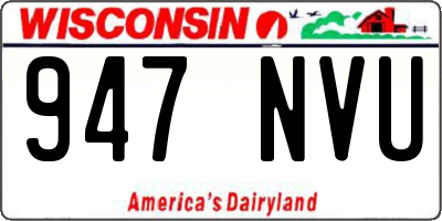 WI license plate 947NVU