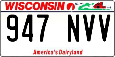 WI license plate 947NVV