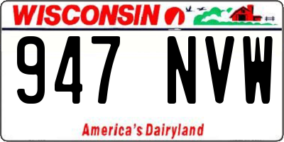 WI license plate 947NVW