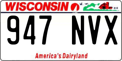WI license plate 947NVX