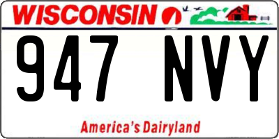 WI license plate 947NVY