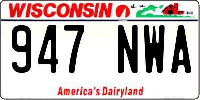 WI license plate 947NWA