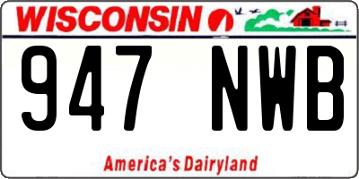 WI license plate 947NWB