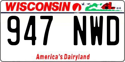 WI license plate 947NWD