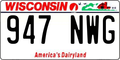WI license plate 947NWG