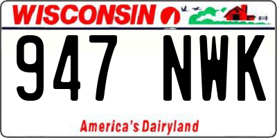 WI license plate 947NWK