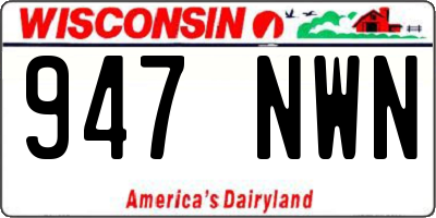WI license plate 947NWN