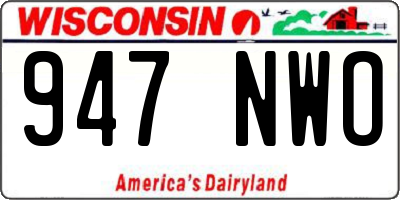 WI license plate 947NWO